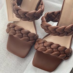 BCBG Woven Double Braided Strap Sandal